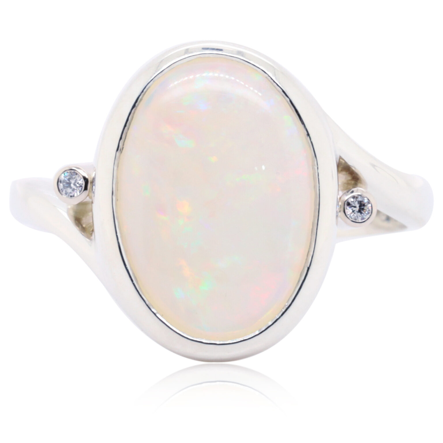 Solid White Crystal Opal Ring | Opals Down Under