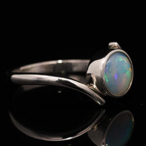 Sterling Silver Blue Green Pink Solid Australian Boulder Opal Ring