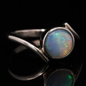 Sterling Silver Blue Green Pink Solid Australian Boulder Opal Ring