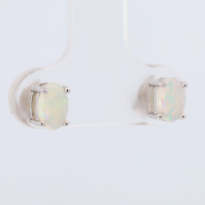 White Gold Blue Green Yellow Orange Pink Solid Australian Crystal Opal Earrings