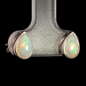 Sterling Silver Blue Green Yellow Orange Solid Australian Crystal Opal Earrings