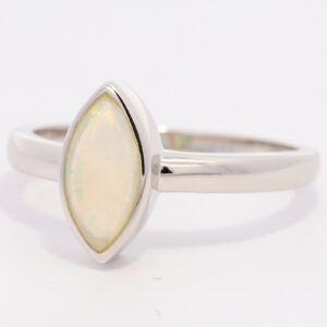 Sterling Silver Blue Green Yellow Orange Solid Australian Crystal Opal Ring