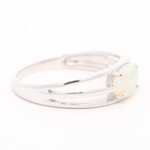 White Gold Blue Green Yellow Orange Solid Australian Crystal Opal Engagement Ring