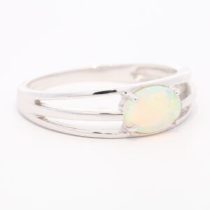 White Gold Blue Green Yellow Orange Solid Australian Crystal Opal Engagement Ring