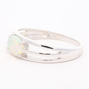 White Gold Blue Green Yellow Orange Solid Australian Crystal Opal Engagement Ring