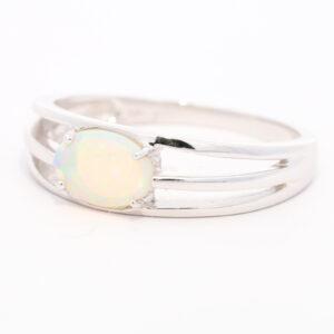 White Gold Blue Green Yellow Orange Solid Australian Crystal Opal Engagement Ring