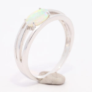 White Gold Blue Green Yellow Orange Solid Australian Crystal Opal Engagement Ring