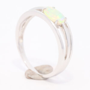 White Gold Blue Green Yellow Orange Solid Australian Crystal Opal Engagement Ring