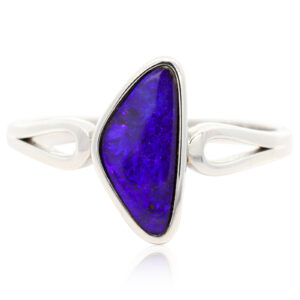 Sterling Silver Blue Purple Solid Australian Boulder Ring