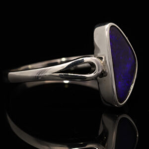 Sterling Silver Blue Purple Solid Australian Boulder Ring