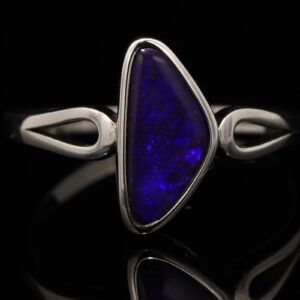 Sterling Silver Blue Purple Solid Australian Boulder Ring