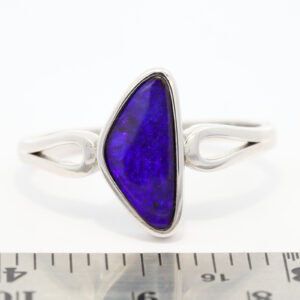 Sterling Silver Blue Purple Solid Australian Boulder Ring