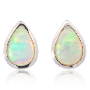 Sterling Silver Blue Green Yellow Orange Crystal Opal Earrings