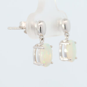 White Gold Blue Green Yellow Solid Australian Crystal Opal Drop Earrings