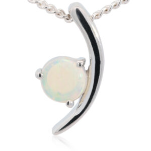 Blue Green White Gold Solid Australian Crystal Opal Pendant Necklace