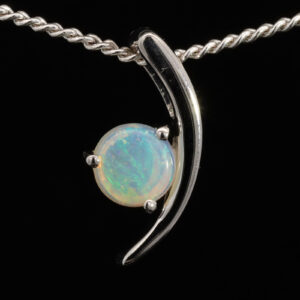 Blue Green White Gold Solid Australian Crystal Opal Pendant Necklace