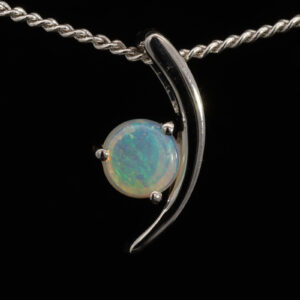 Blue Green White Gold Solid Australian Crystal Opal Pendant Necklace