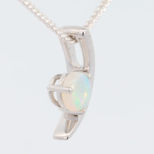 Blue Green White Gold Solid Australian Crystal Opal Pendant Necklace