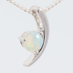 Blue Green White Gold Solid Australian Crystal Opal Pendant Necklace