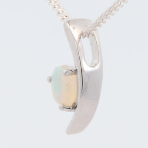 Blue Green White Gold Solid Australian Crystal Opal Pendant Necklace