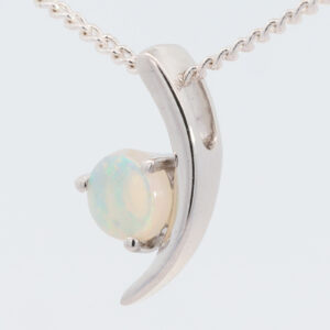 Blue Green White Gold Solid Australian Crystal Opal Pendant Necklace