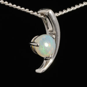 Blue Green White Gold Solid Australian Crystal Opal Pendant Necklace