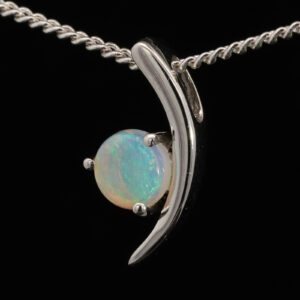 Blue Green White Gold Solid Australian Crystal Opal Pendant Necklace