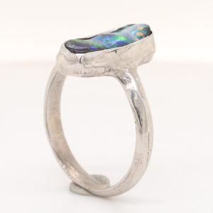 Sterling Silver Blue Green Yellow Orange Pink Solid Australian Boulder Opal Ring