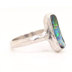 Sterling Silver Blue Green Yellow Orange Pink Solid Australian Boulder Opal Ring