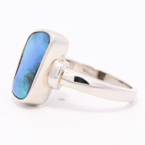 Sterling Silver Blue Green Purple Solid Australian Boulder Opal Ring