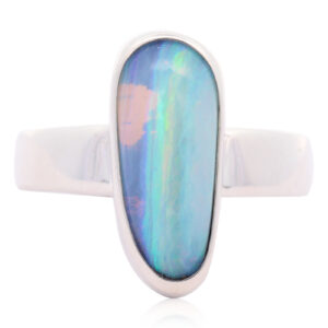 Sterling Silver Blue Green Yellow Pink Purple Solid Australian Boulder Opal Ring