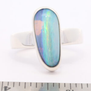 Sterling Silver Blue Green Yellow Pink Purple Solid Australian Boulder Opal Ring