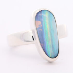 Sterling Silver Blue Green Yellow Pink Purple Solid Australian Boulder Opal Ring