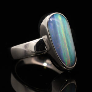 Sterling Silver Blue Green Yellow Pink Purple Solid Australian Boulder Opal Ring