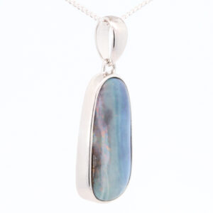 Sterling Silver Blue Green Orange Purple Pink Solid Australian Boulder Opal Pendant Necklace