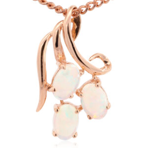 Rose Gold Blue Green Orange Red Solid Australian Crystal Opal Pendant Necklace