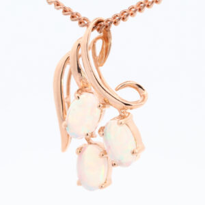 Rose Gold Blue Green Orange Red Solid Australian Crystal Opal Pendant Necklace