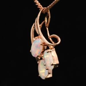 Rose Gold Blue Green Orange Red Solid Australian Crystal Opal Pendant Necklace