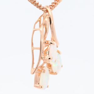 Rose Gold Blue Green Orange Red Solid Australian Crystal Opal Pendant Necklace