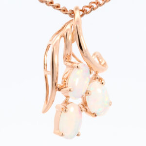 Rose Gold Blue Green Orange Red Solid Australian Crystal Opal Pendant Necklace