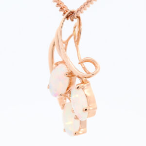 Rose Gold Blue Green Orange Red Solid Australian Crystal Opal Pendant Necklace