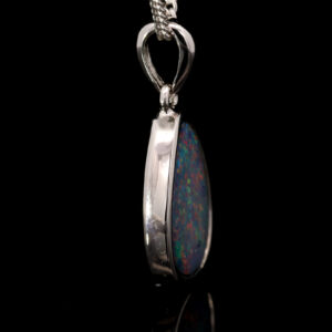 Sterling Silver Blue Green Yellow Pink Purple Australian Doublet Opal Pendant Necklace