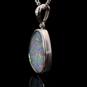 Sterling Silver Blue Green Yellow Pink Purple Australian Doublet Opal Pendant Necklace