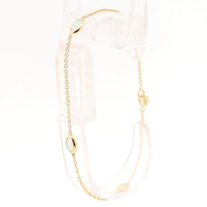 Yellow Gold Blue Green Solid Australian Crystal Opal Bracelet