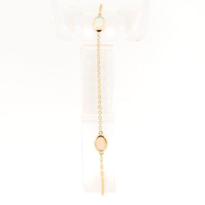 Yellow Gold Blue Green Solid Australian Crystal Opal Bracelet