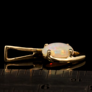 Yellow Gold Blue Green Yellow Orange Pink Solid Australian Crystal Opal Pendant Necklace