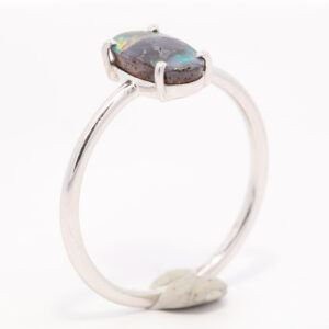 Sterling Silver Blue Green Yellow Orange Red Solid Australian Boulder Opal Ring