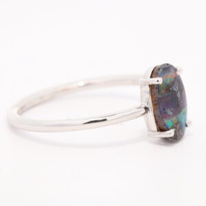 Sterling Silver Blue Green Yellow Orange Red Solid Australian Boulder Opal Ring