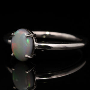 Sterling Silver Blue Green Orange Red Purple Solid Australian Semi Black Opal Ring