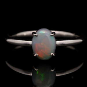 Sterling Silver Blue Green Orange Red Purple Solid Australian Semi Black Opal Ring